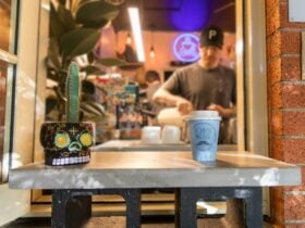 A Takeaway coffee at teh Moubar Vintage Espresso Coffee Bar