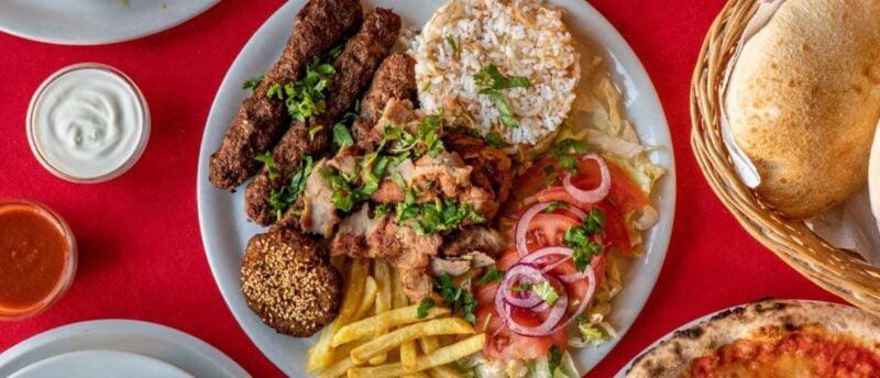 Kofta Chips and Salad