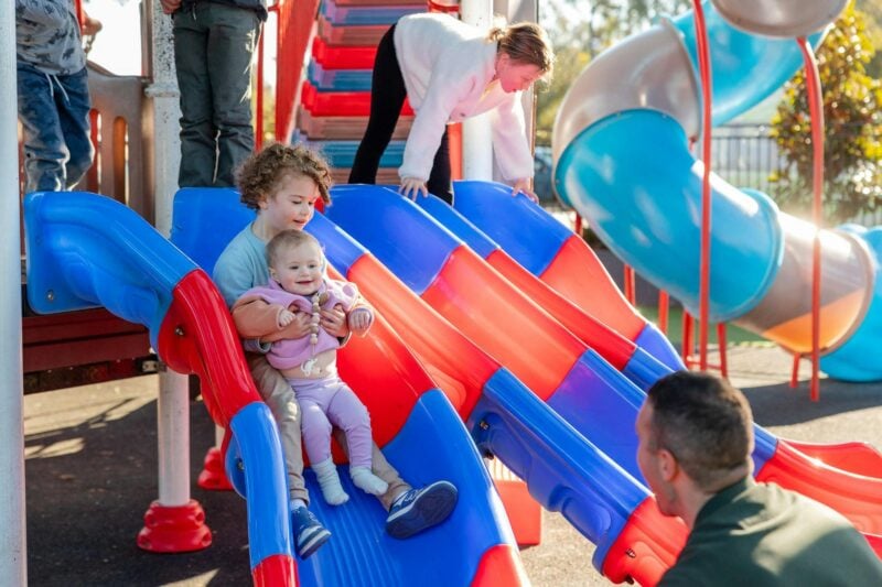 kids on slide undercover playground