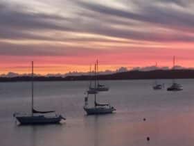 Sunset with Boats