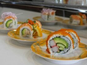 Colourful Sushi on a plate