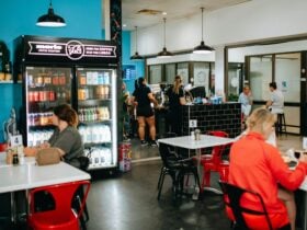 Cafe dining in the arcade