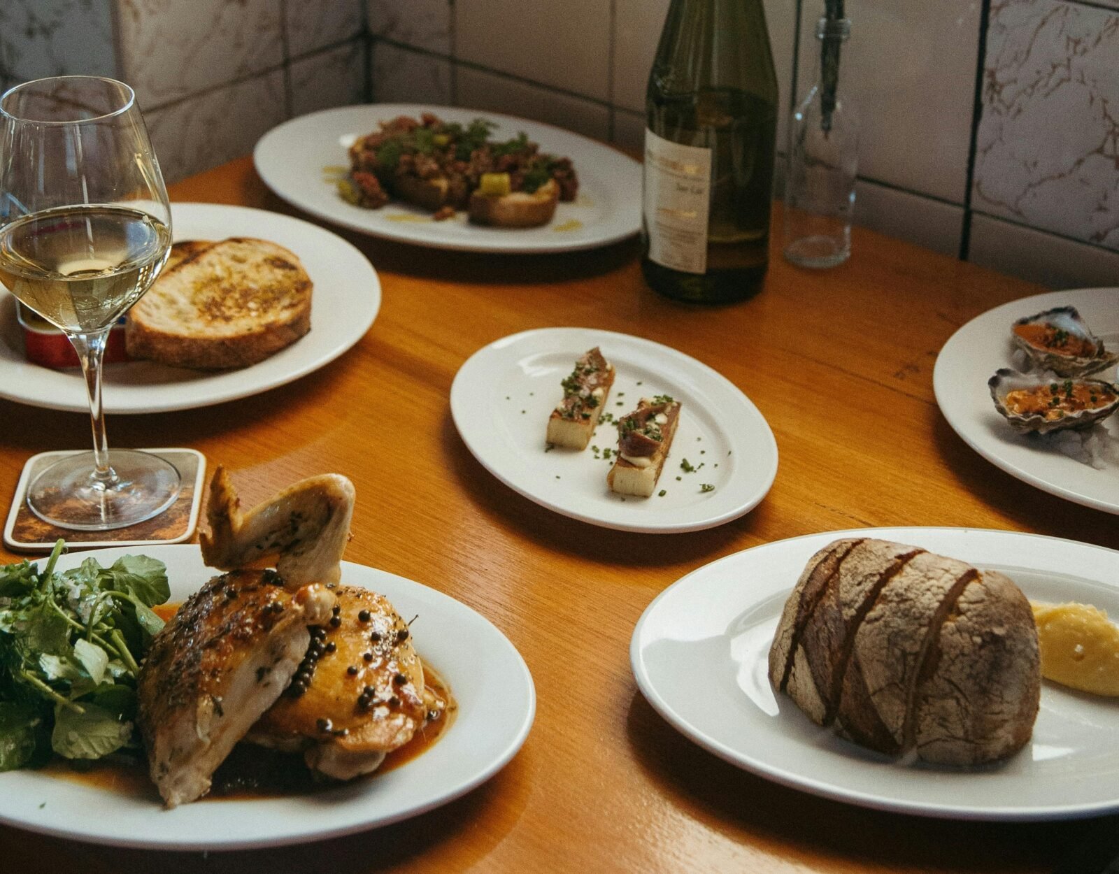 Series of dishes at The Oak Tighes Hill