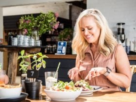 Woman enjoying a meal at The Ten Mile in Holbrook
