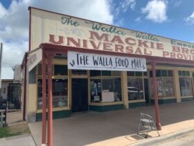 Front of The Walla Food Mill, yellow building with red veranda