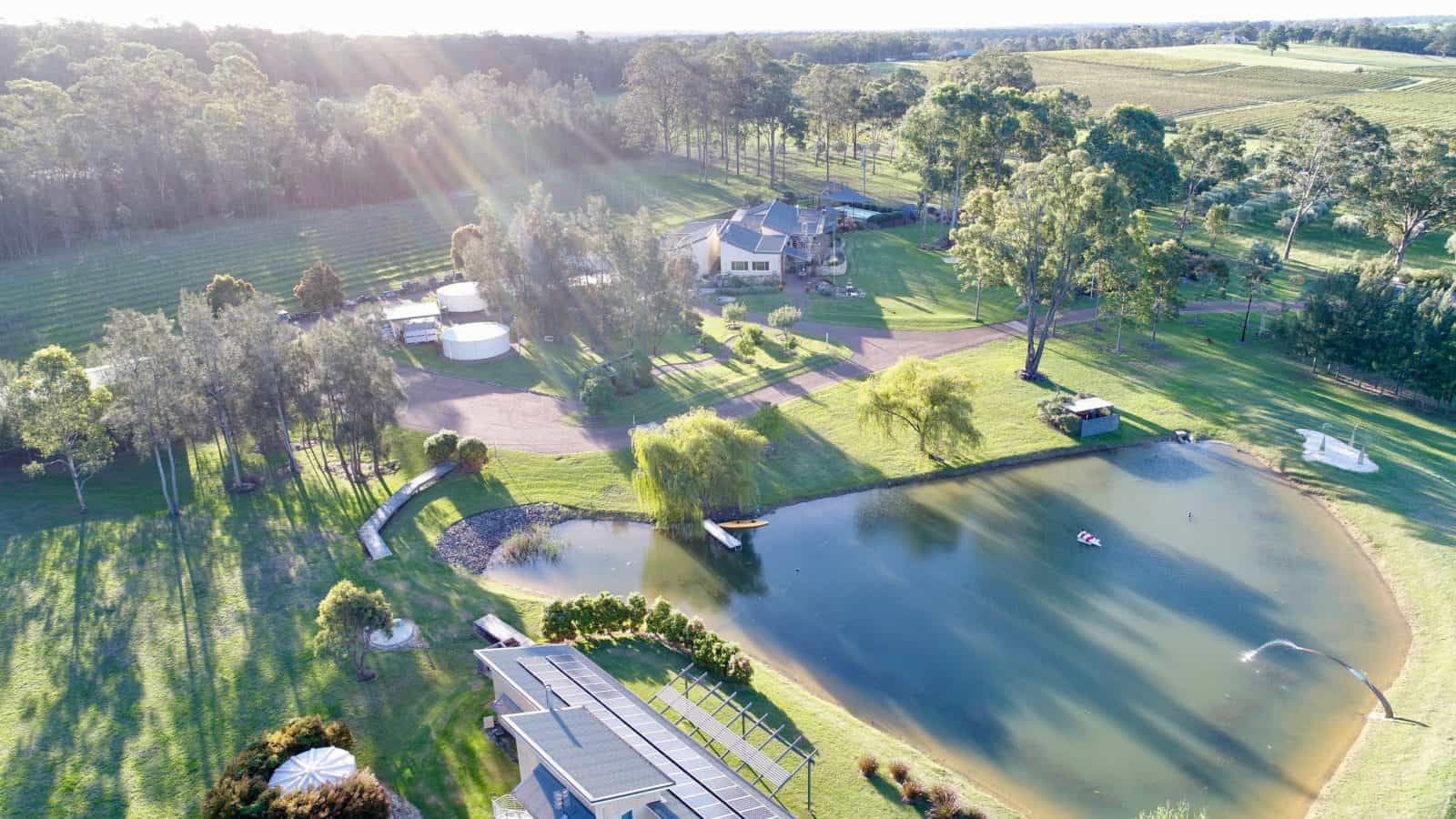 Drone image of Wombat Crossing Vineyard
