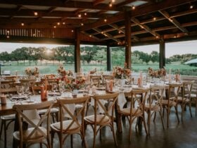 Sheltered, outdoor wedding recepetion