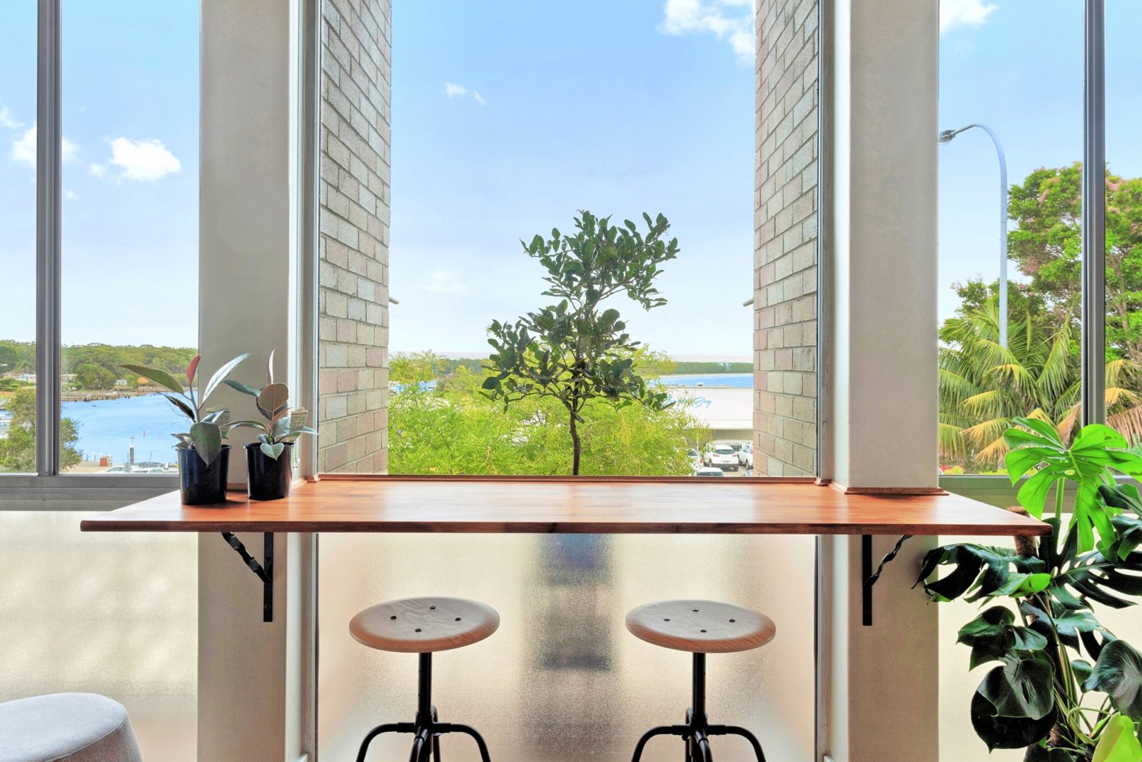 Desk with view of Jervis Bay