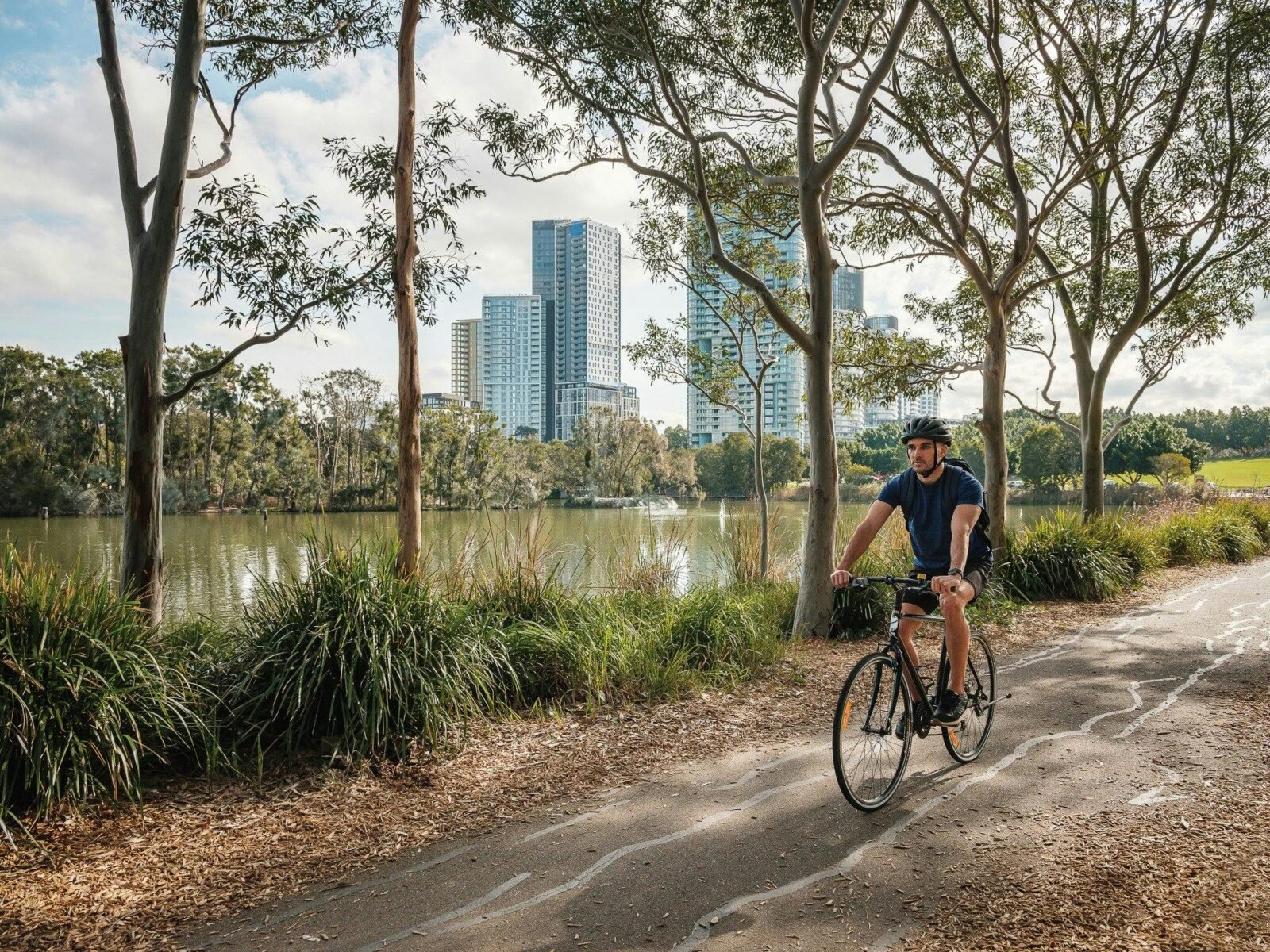 Bike riding in Bicentennial Park