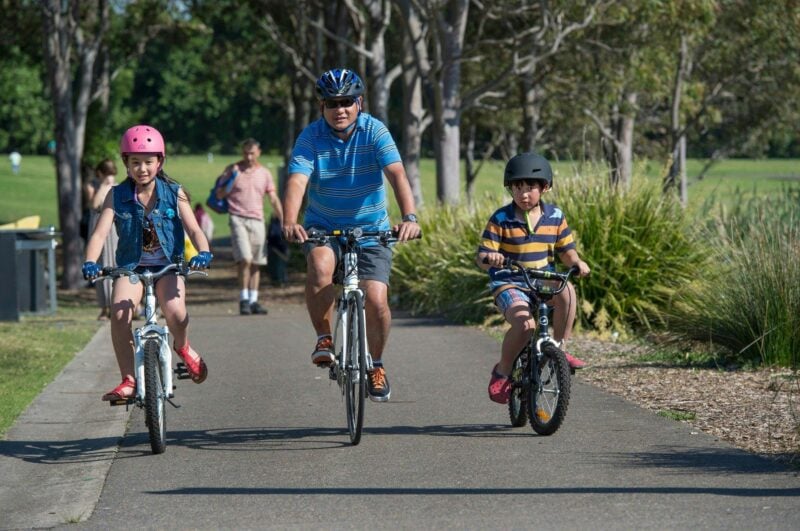 Family Bike Ride in Bicentennial Park