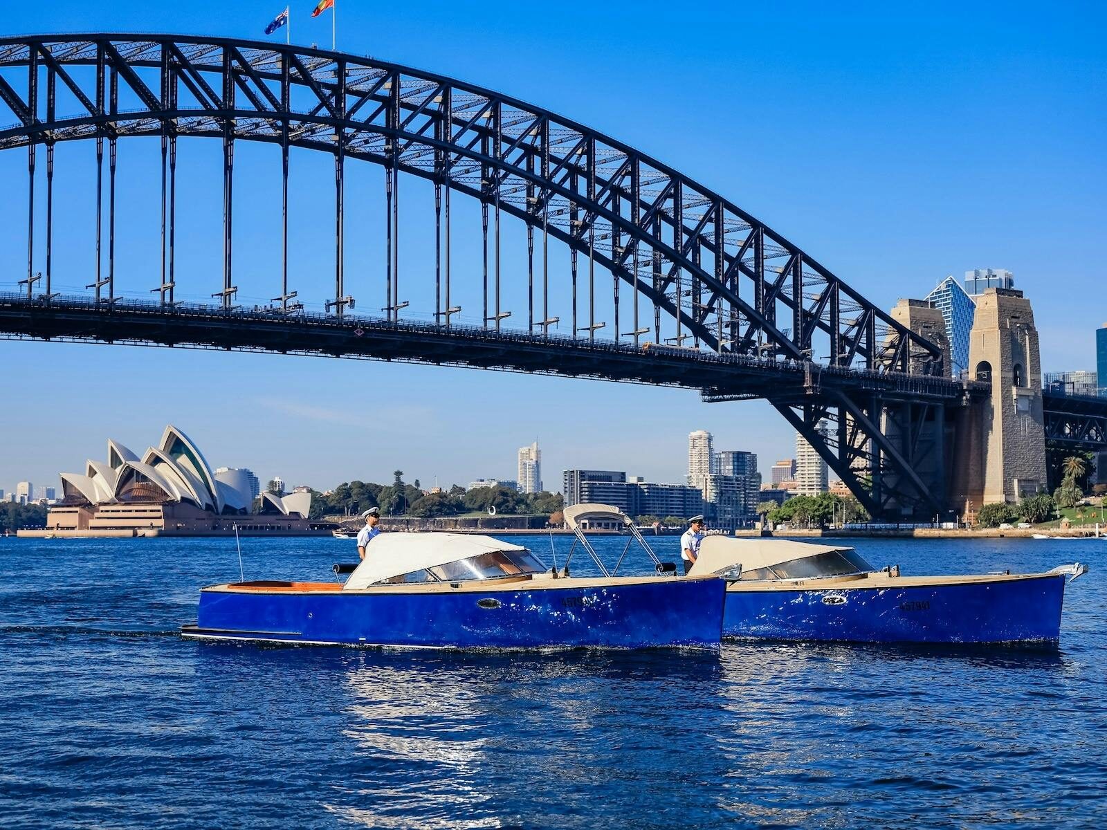 Something Borrowed and Something Blue in front of Sydney Harbour and the Sydney Opera House