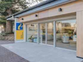 Front entry to Central Coast Visitor Centre from Marine Parade, The Entrance
