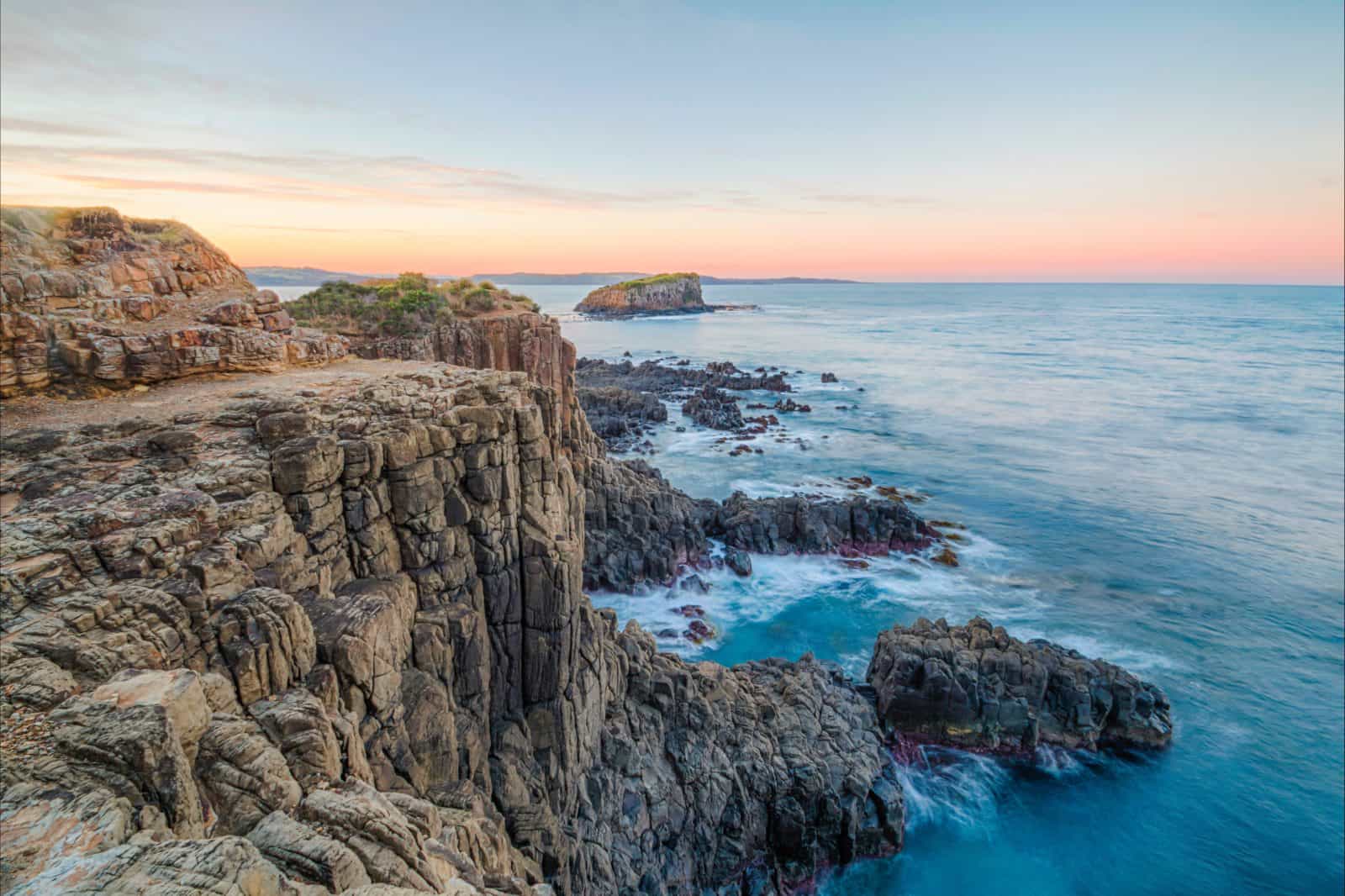Looking north to Rangoon Island from Bombo Quarry