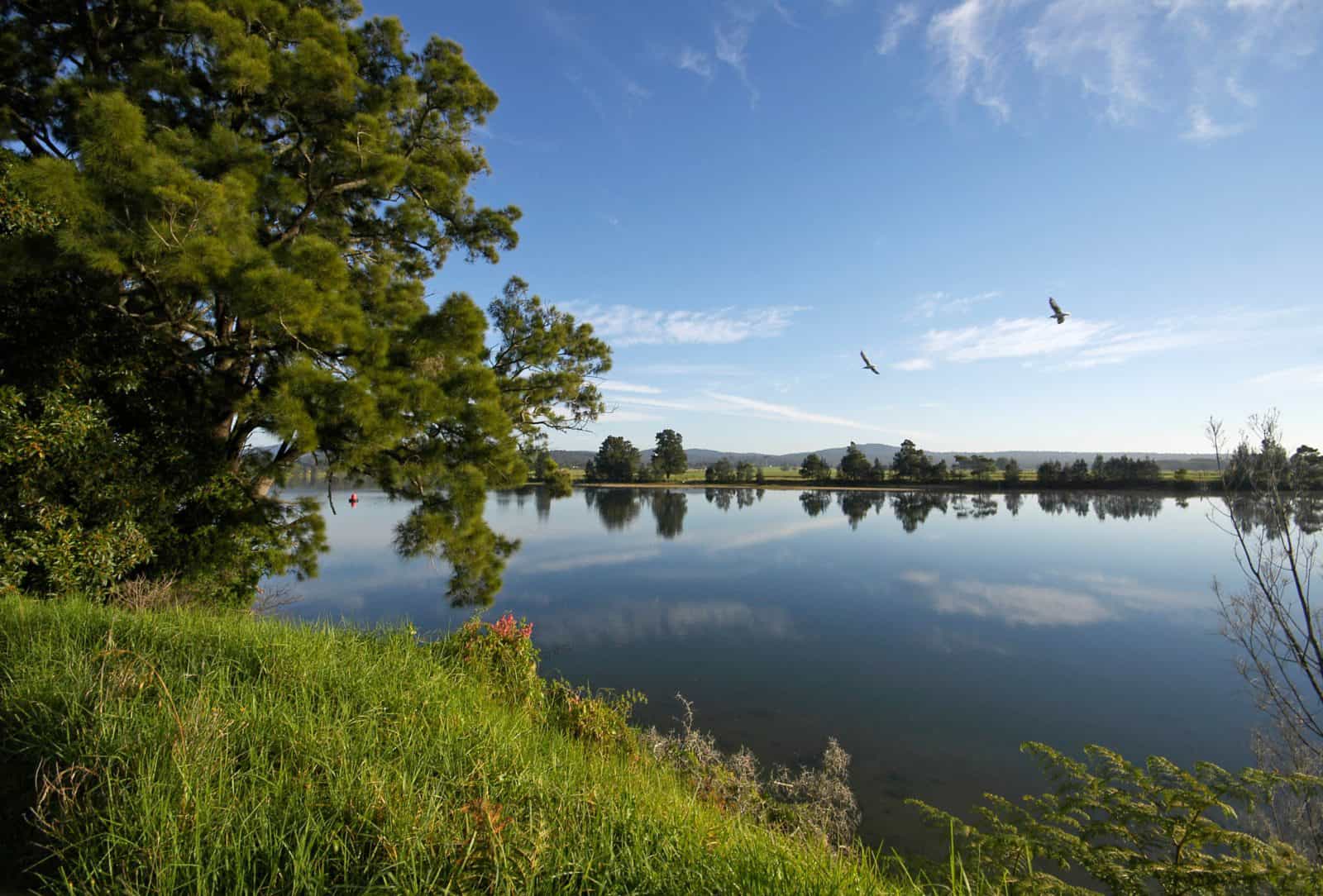 The town of Moruya sites on the banks of the Moruya River