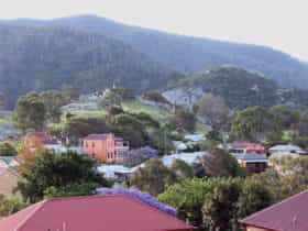 Tilba Village with Gulaga in the background