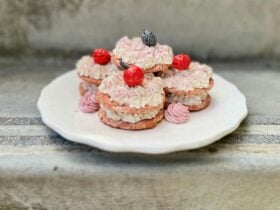 A plate of sculptural sweets