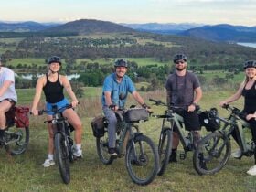 View of Canberra region rural area with Cotter Dam in background