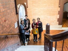 A group taking a guided tour at MRAG