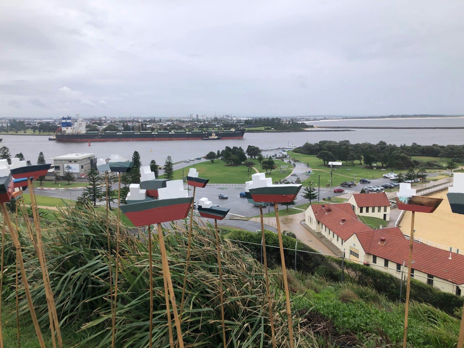 I saw this coal ship leaving Newcastle harbour and could resist the shot, taken from Fort Scratchley