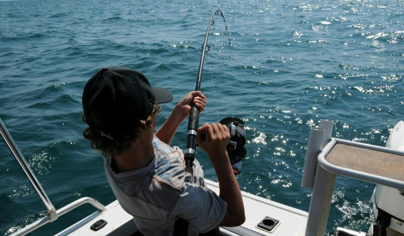 Fishing off boat