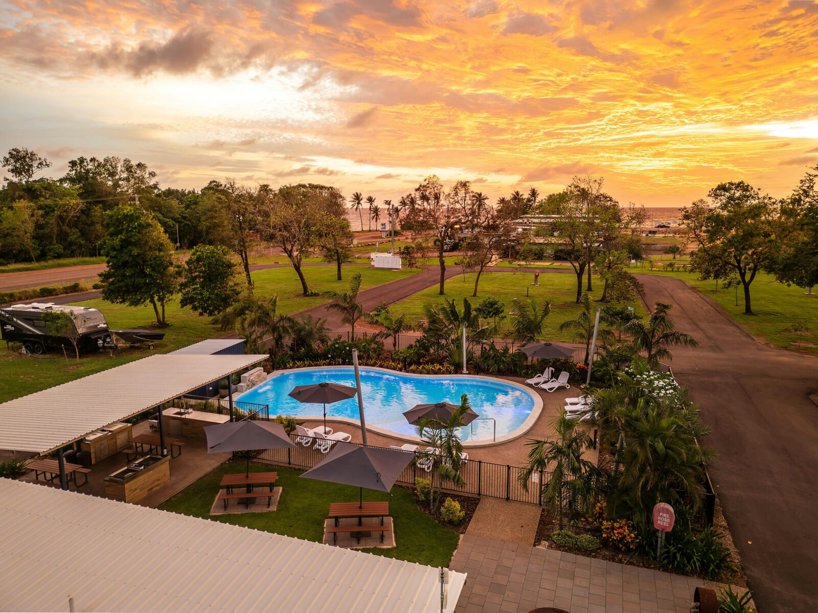 Resort Pool & Sunset