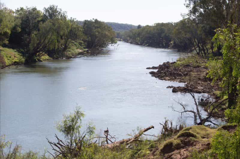Looking downstream from the retreat boat mooring