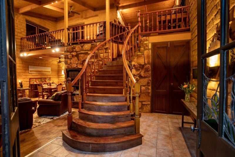 Sturt Desert Pea House - entrance with stunning curved staircase