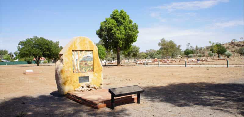 Detail of Albert Namatjiraâs grave.
