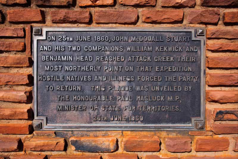 Dedication plaque, Attack Creek