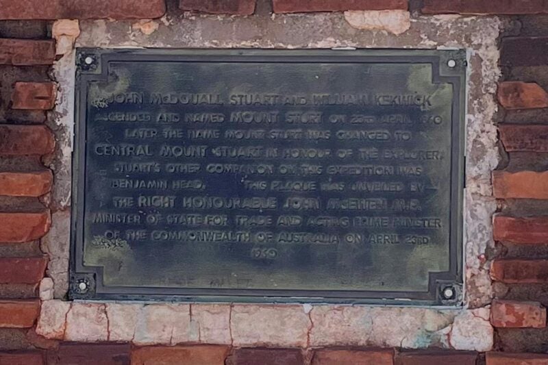 The plaque on the marker which was unveiled in 1960