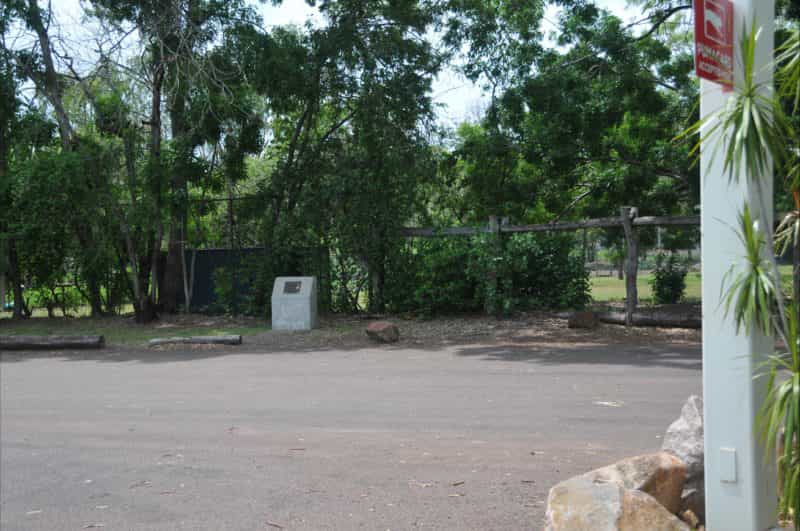 â Memorial against the fence.