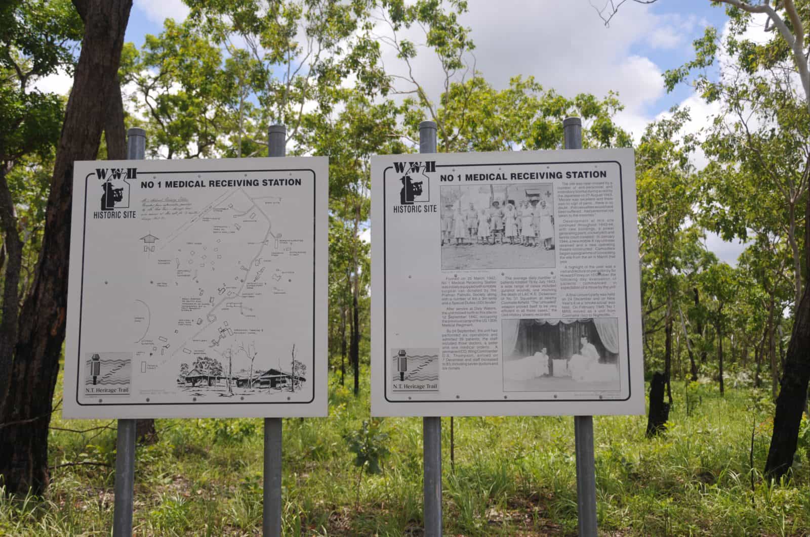 Interpretative panels at the Batchelor Road entrance.