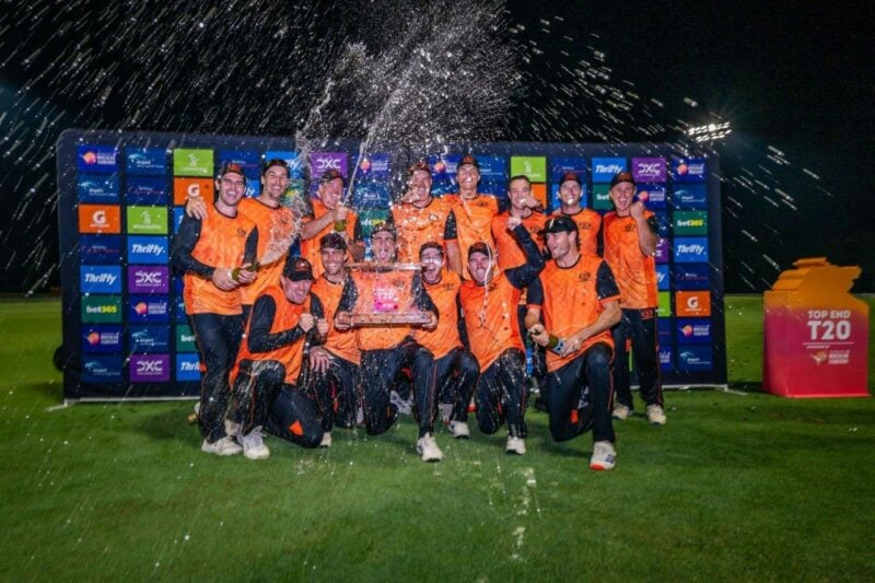 Perth Scorchers celebrate winning the 2025 Top End T20 Series