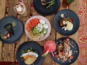 A few of the breakfast options at De la Plage.