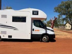 A 6 berth motorhome parked up in the Northern Territory outback