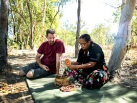 Weaving at Kakadu Billabong Safari Camp