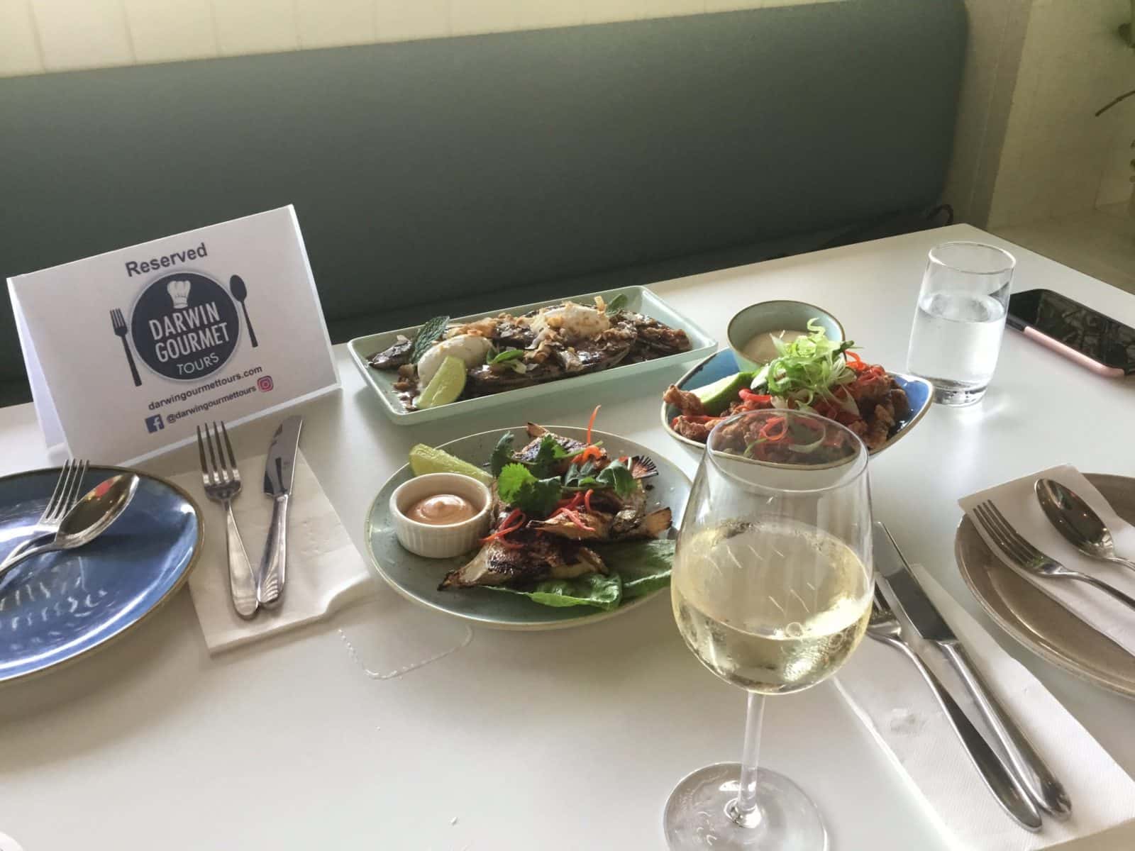 Gourmet tour seafood selection with wine