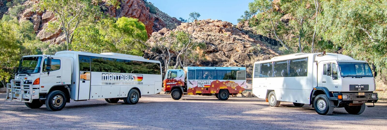 Specialised 4WD airconditioned and seatbelt equipped buses.