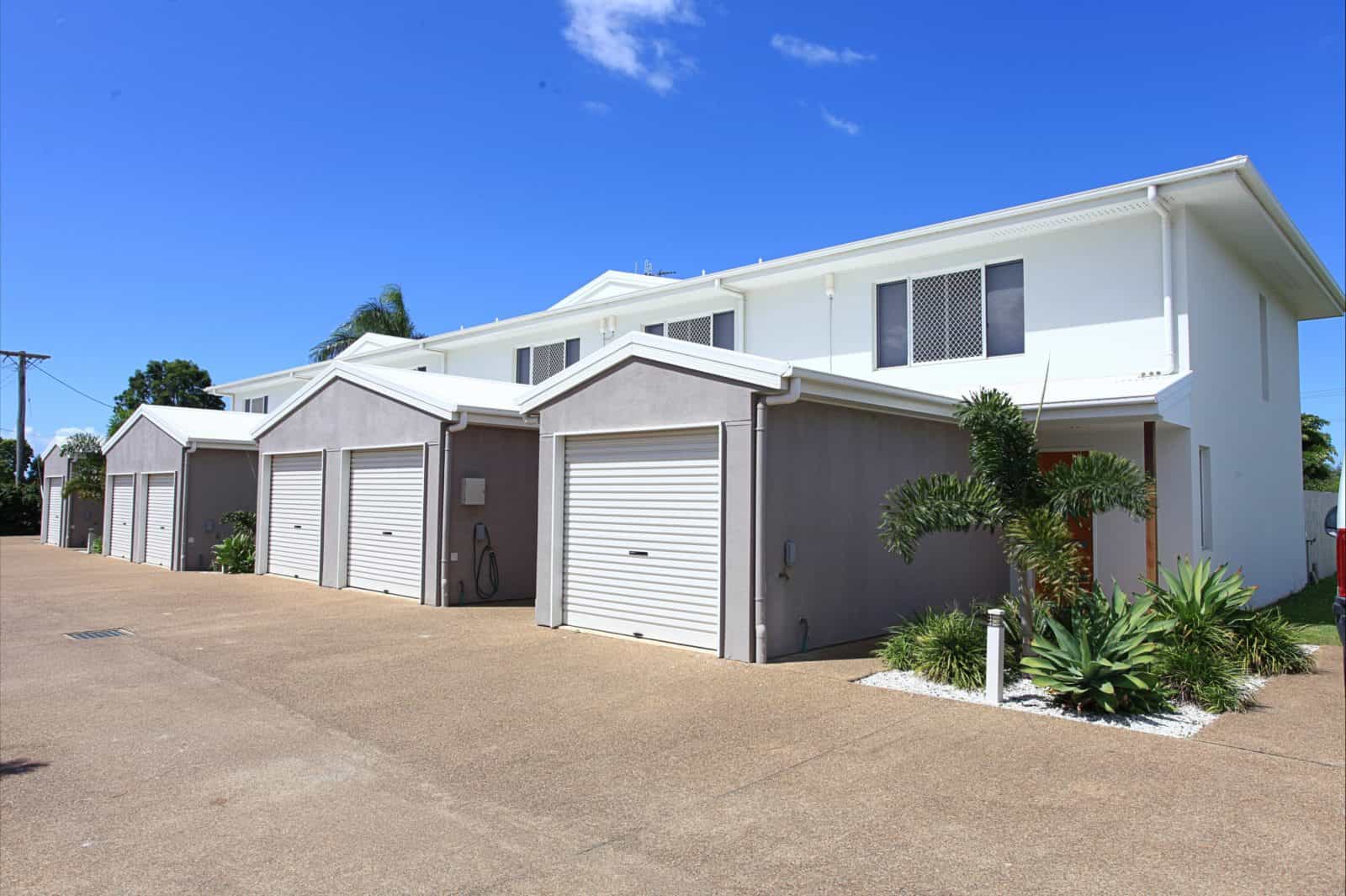 Most units have their own garages