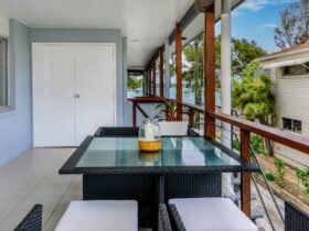 Balcony with water views