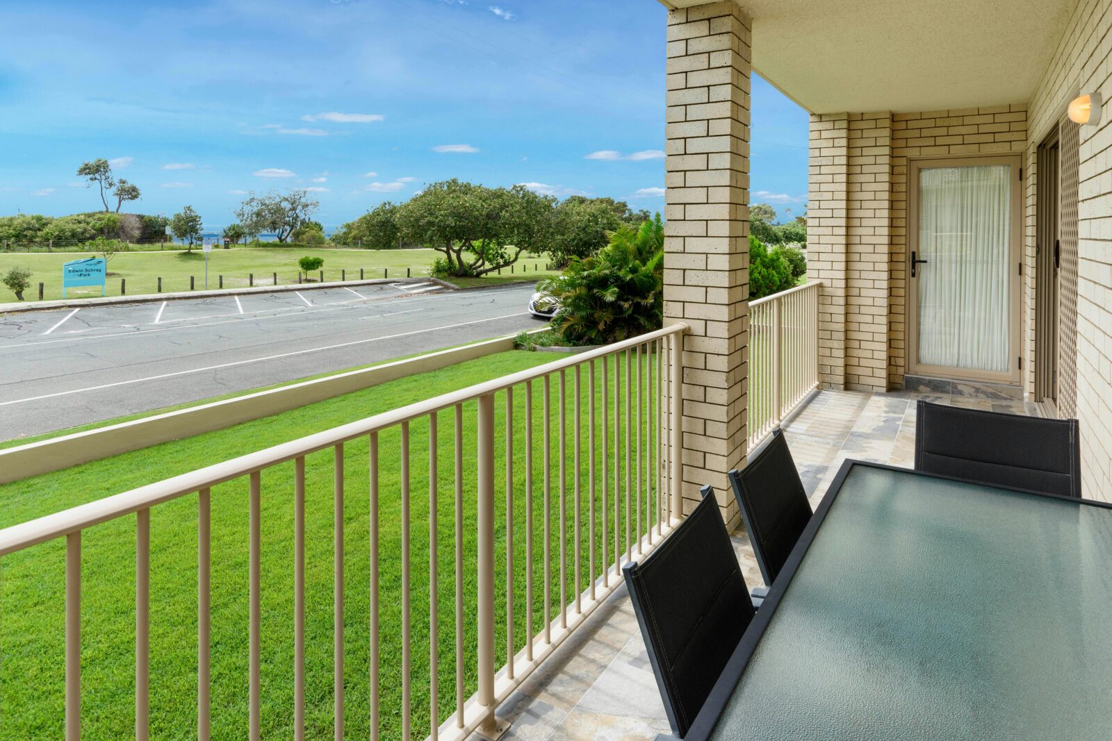 Balcony across from water