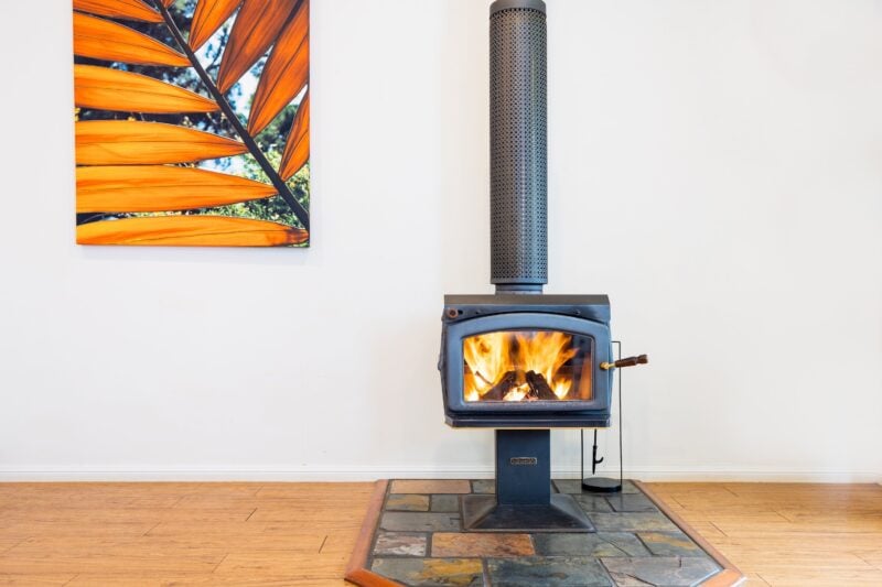 Fireplace in cottage