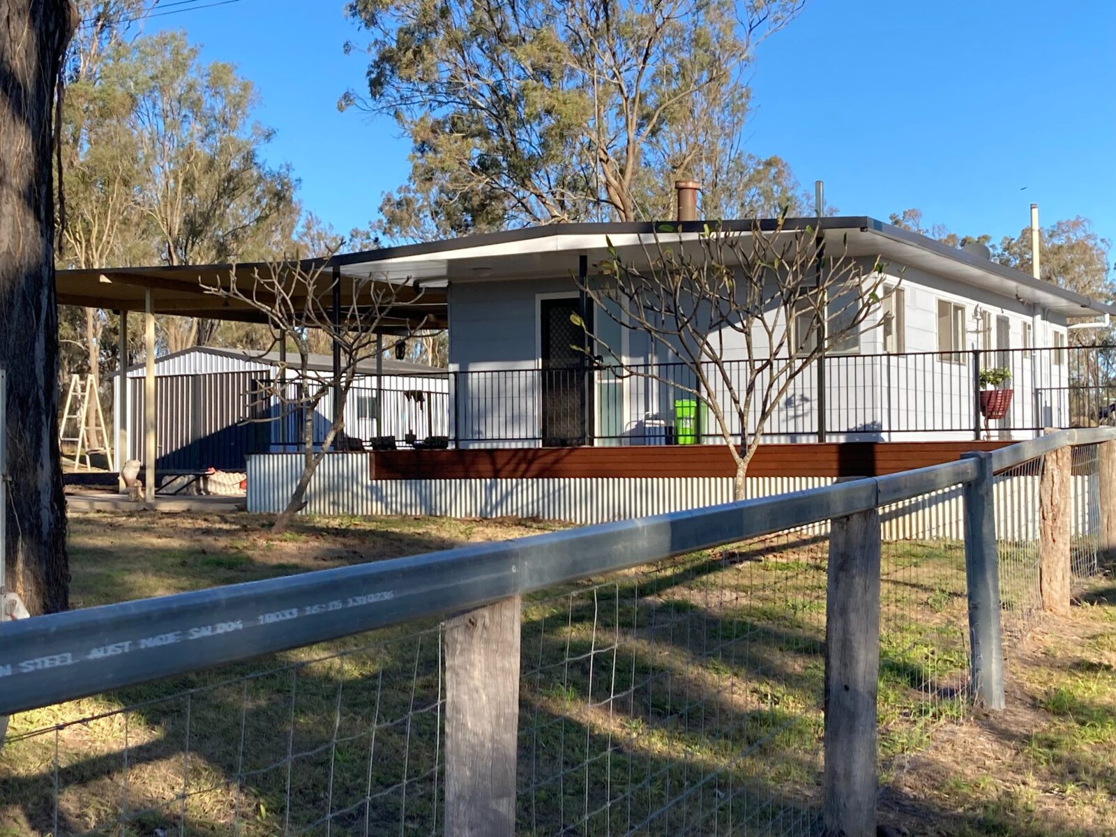 cottage front at boundary fence