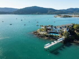 coral sea resort view from above