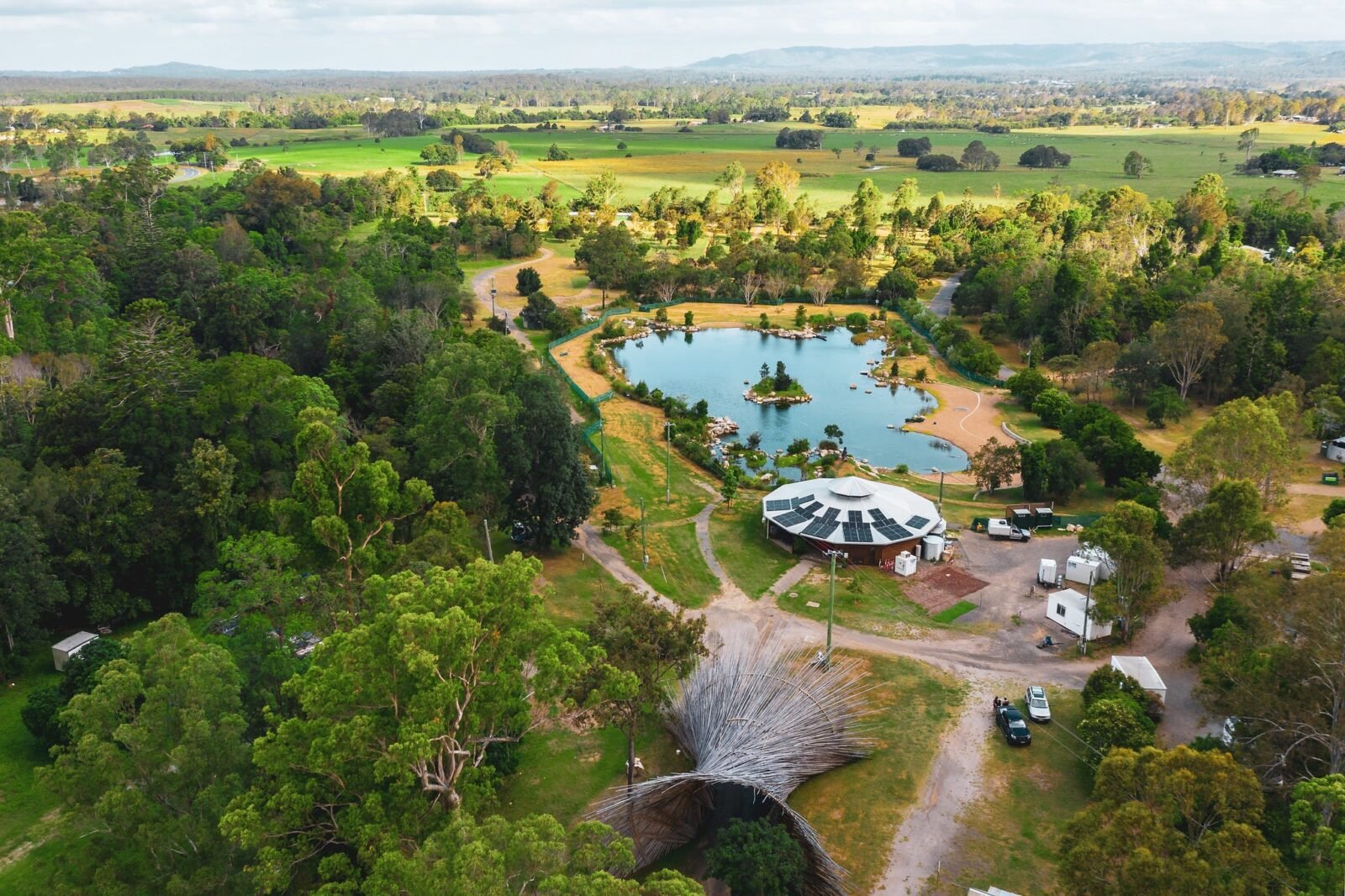 aerial photo of Lake Gkula showing larger landscape