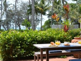 View of beach from porch