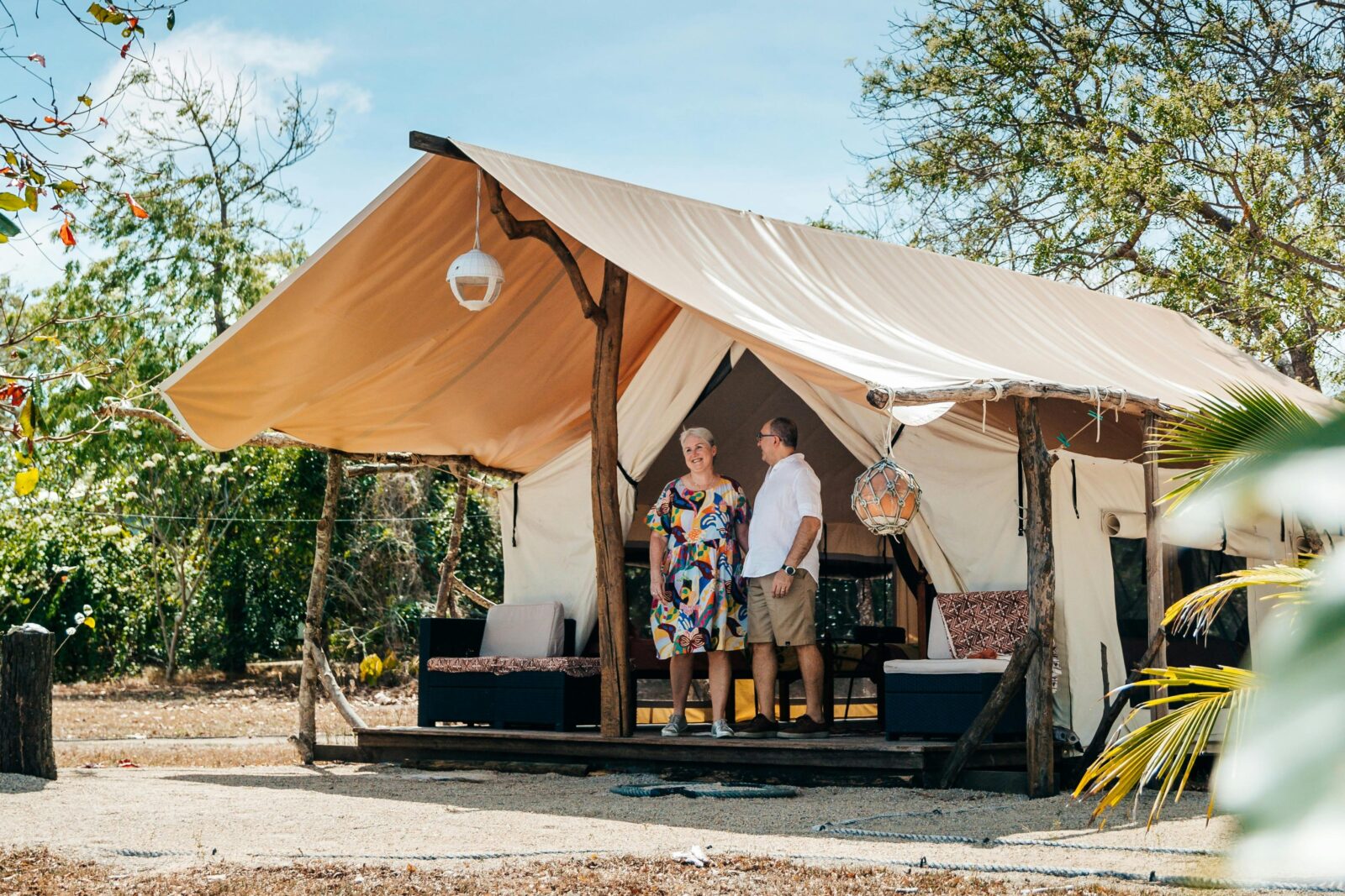 One of the 2 types of glamp tents available