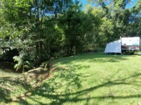 Just a beautiful spot, surrounded on 3 sides by the creek, so very cool, the sounfs of running water just beautiful.