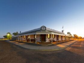 Birdsville Hotel at sunrise