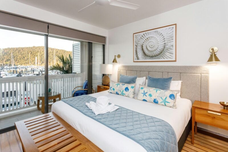 The Boathouse Apartments offer luxuty two bedroom apartments with modern decor.